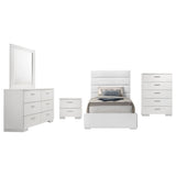 Felicity 5-piece Twin Bedroom Set White High Gloss - Tampa Furniture Outlet