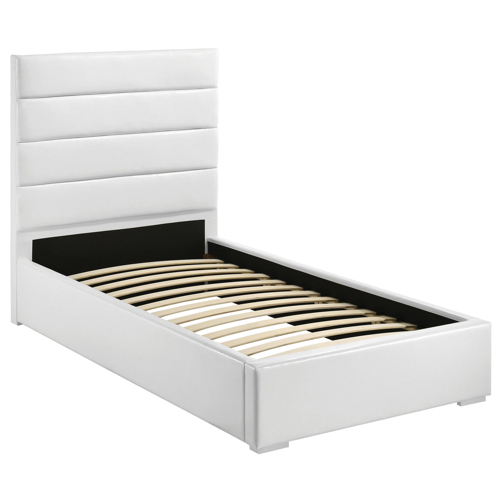 Tampa Furniture Outlet - Coaster - Felicity 53-inch Upholstered Twin Platform Bed White - 203511T