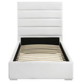 Felicity 53-inch Upholstered Twin Platform Bed White - Tampa Furniture Outlet
