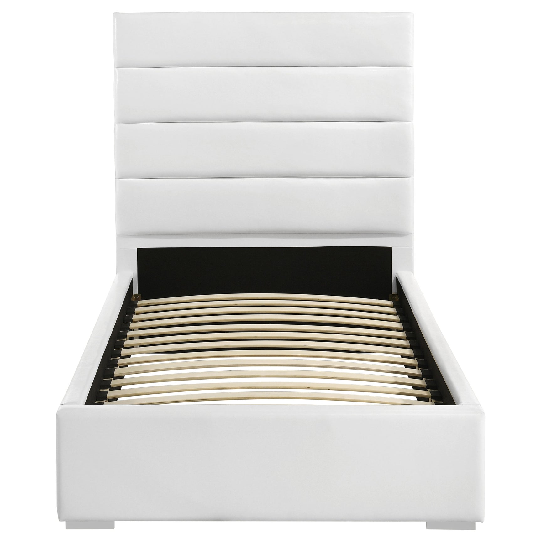 Felicity 53-inch Upholstered Twin Platform Bed White - Tampa Furniture Outlet