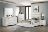 Felicity 53-inch Upholstered Twin Platform Bed White - Tampa Furniture Outlet