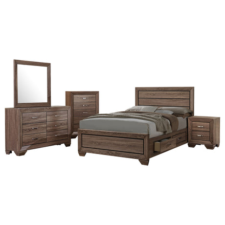 Tampa Furniture Outlet - Coaster - Kauffman 5-piece California King Bedroom Set Washed Taupe - 204190KW-S5