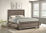 Kauffman Wood Queen Storage Panel Bed Washed Taupe - Tampa Furniture Outlet