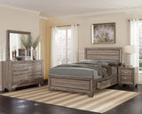 Kauffman Wood Queen Storage Panel Bed Washed Taupe - Tampa Furniture Outlet