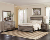 Kauffman Wood Eastern King Panel Bed Washed Taupe - Tampa Furniture Outlet