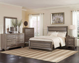 Kauffman Wood Eastern King Panel Bed Washed Taupe - Tampa Furniture Outlet