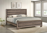 Kauffman Wood California King Panel Bed Washed Taupe - Tampa Furniture Outlet