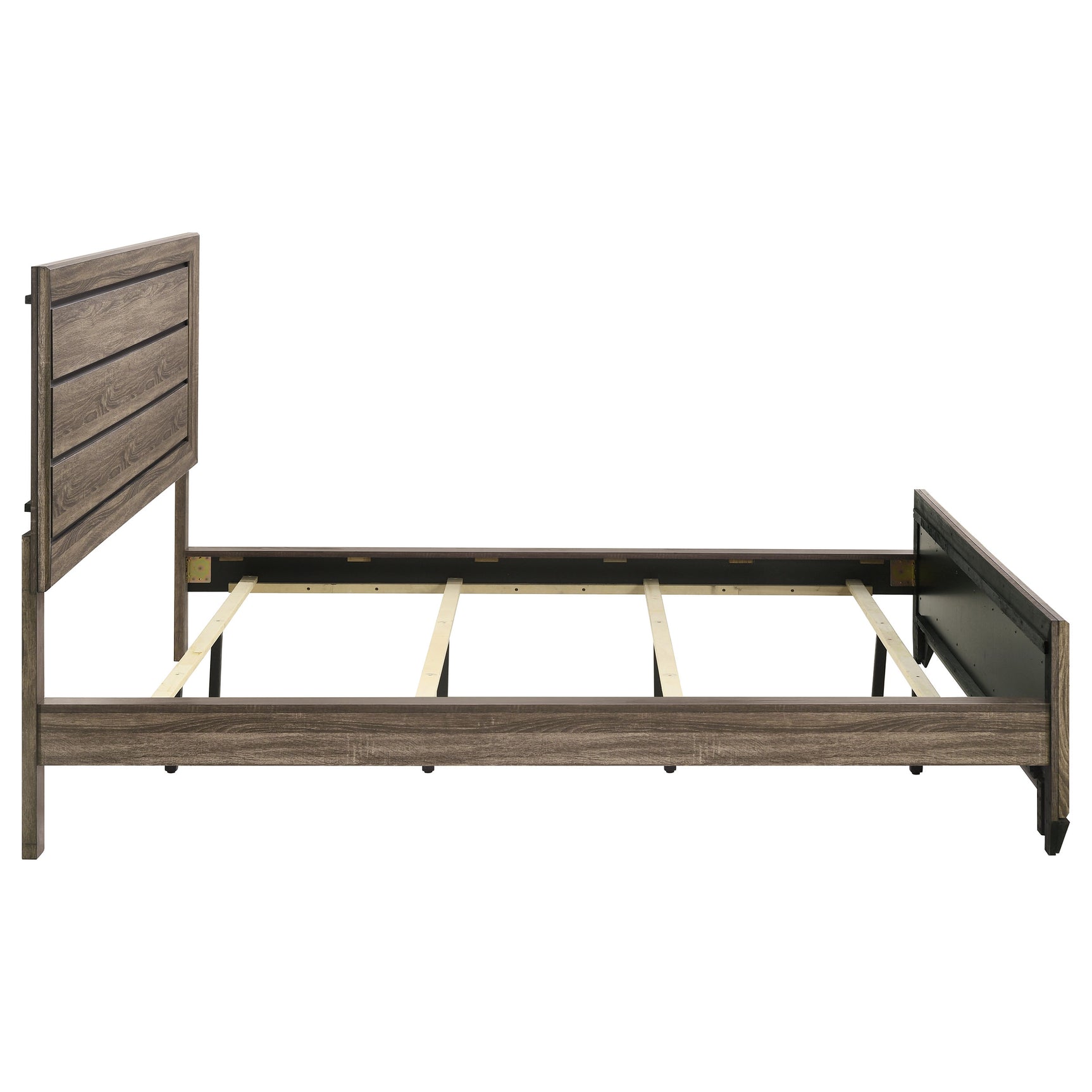Kauffman Wood California King Panel Bed Washed Taupe - Tampa Furniture Outlet