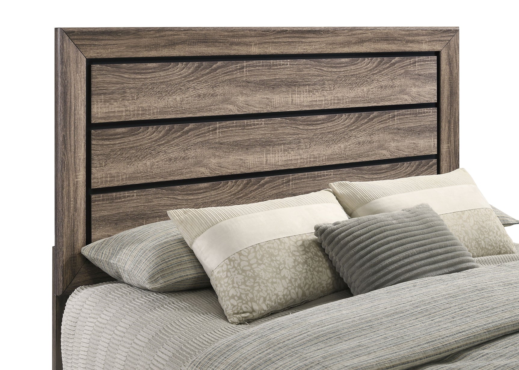 Kauffman Wood California King Panel Bed Washed Taupe - Tampa Furniture Outlet