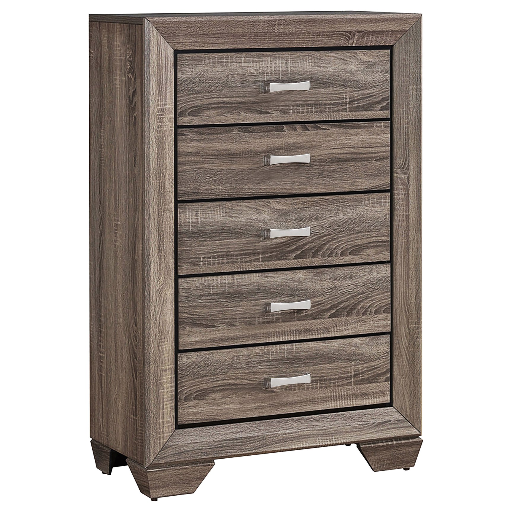 Kauffman 5-piece Queen Bedroom Set Washed Taupe - Tampa Furniture Outlet