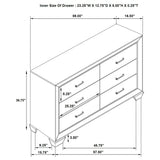 Kauffman 6-drawer Dresser Washed Taupe - Tampa Furniture Outlet