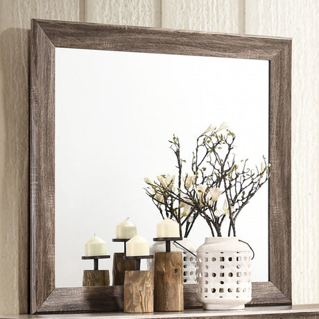 Kauffman Dresser Mirror Washed Taupe - Tampa Furniture Outlet