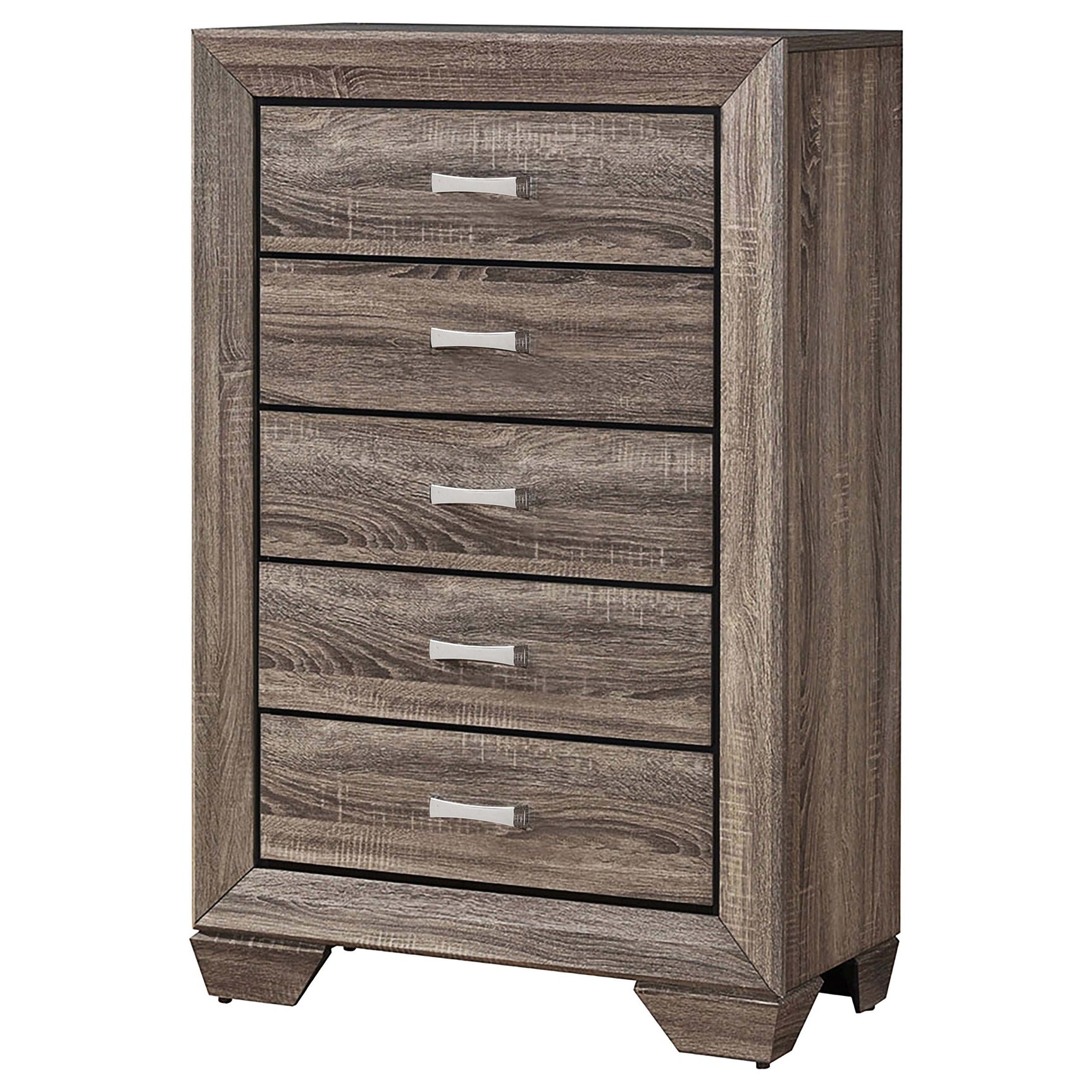 Kauffman 5-drawer Bedroom Chest Washed Taupe - Tampa Furniture Outlet