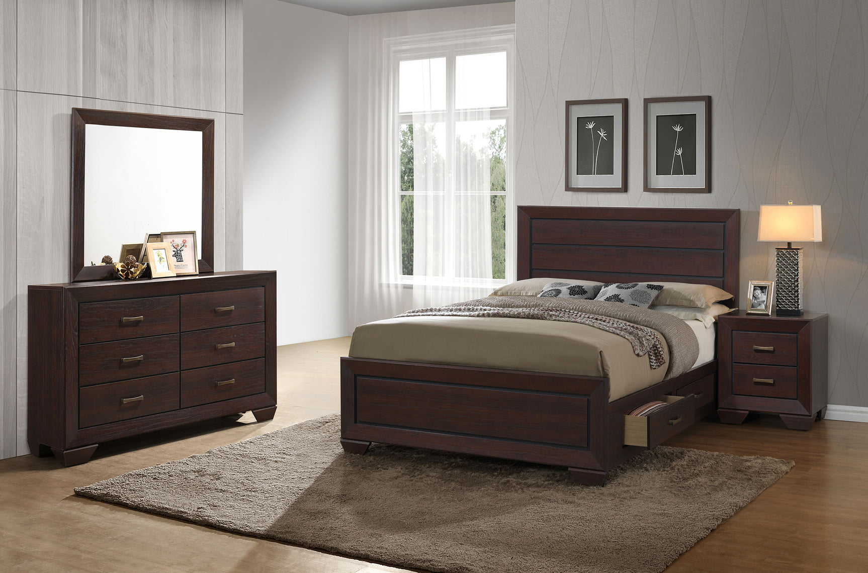 Tampa Furniture Outlet - Coaster - Kauffman 4-piece Eastern King Bedroom Set Dark Cocoa - 204390KE-S4