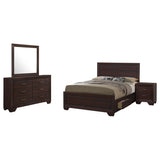 Kauffman 4-piece Eastern King Bedroom Set Dark Cocoa - Tampa Furniture Outlet