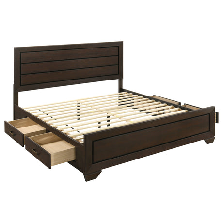 Tampa Furniture Outlet - Coaster - Kauffman Wood Eastern King Storage Panel Bed Dark Cocoa - 204390KE