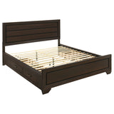 Kauffman Wood California King Storage Panel Bed Dark Cocoa - Tampa Furniture Outlet