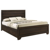 Kauffman Wood California King Storage Panel Bed Dark Cocoa - Tampa Furniture Outlet