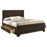 Kauffman Wood California King Storage Panel Bed Dark Cocoa - Tampa Furniture Outlet