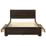 Kauffman Wood California King Storage Panel Bed Dark Cocoa - Tampa Furniture Outlet