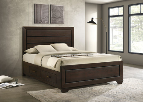 Kauffman Wood Queen Storage Panel Bed Dark Cocoa - Tampa Furniture Outlet