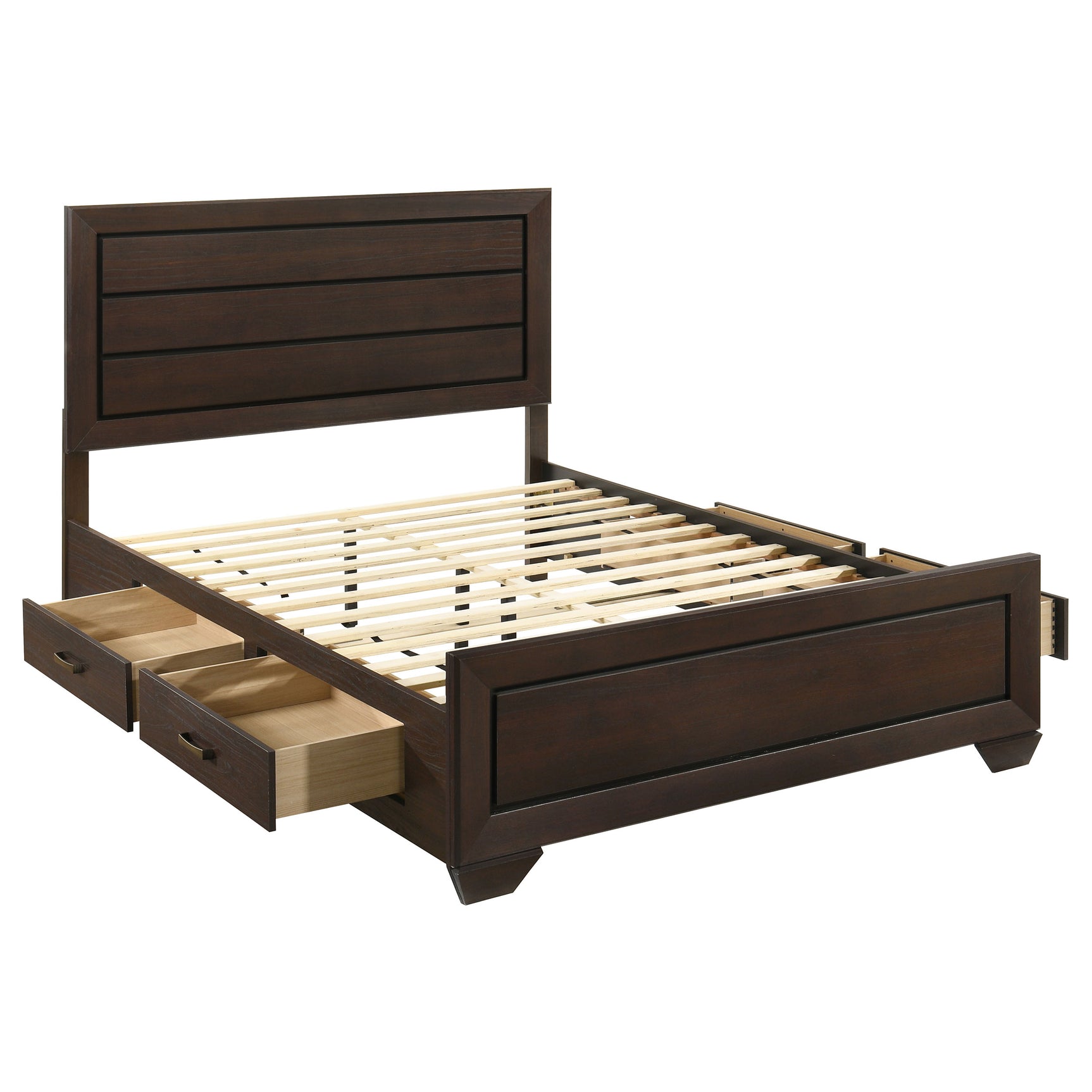 Tampa Furniture Outlet - Coaster - Kauffman Wood Queen Storage Panel Bed Dark Cocoa - 204390Q