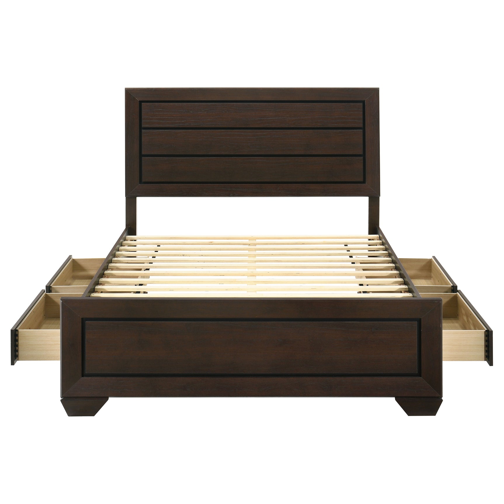 Kauffman Wood Queen Storage Panel Bed Dark Cocoa - Tampa Furniture Outlet