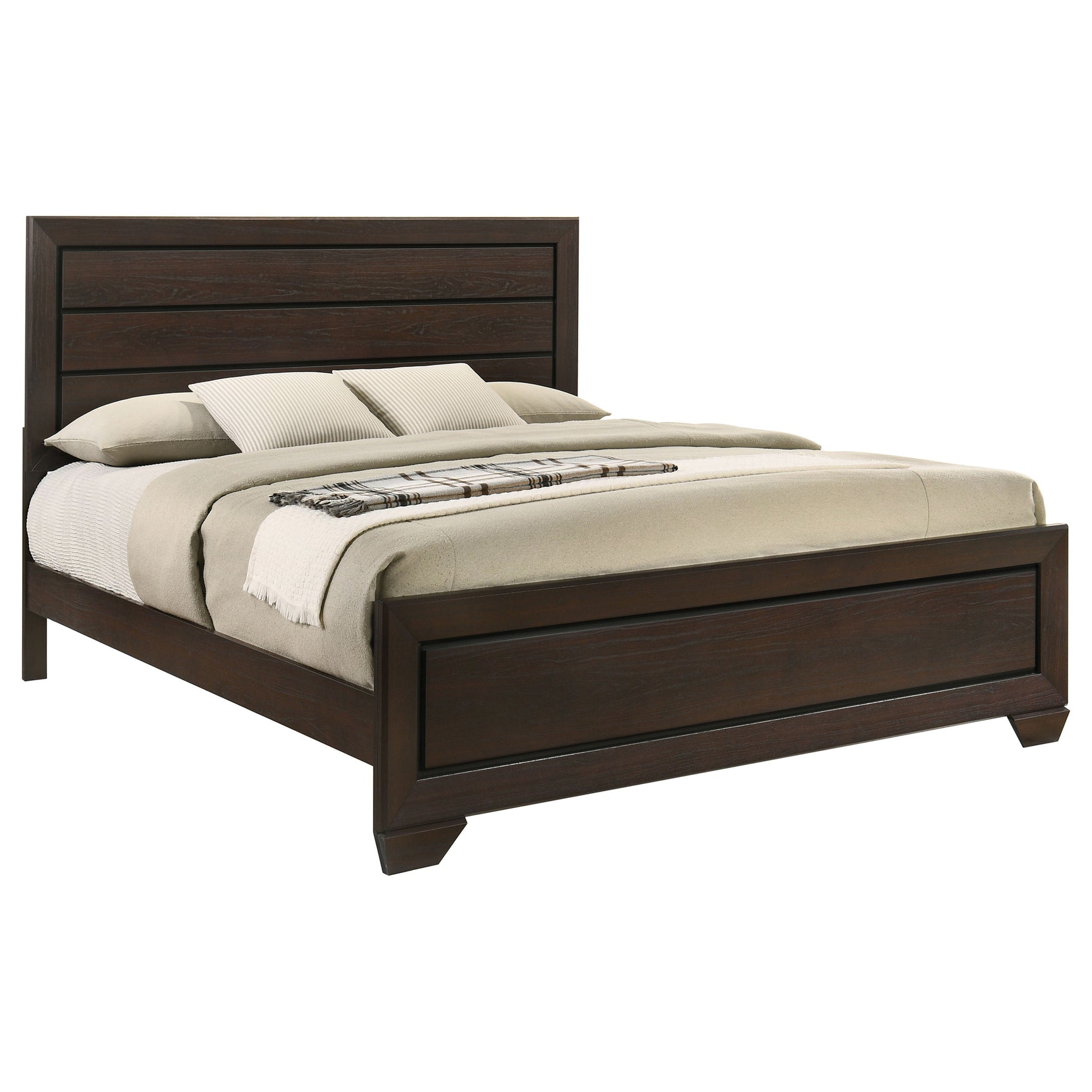 Kauffman Wood Eastern King Panel Bed Dark Cocoa - Tampa Furniture Outlet
