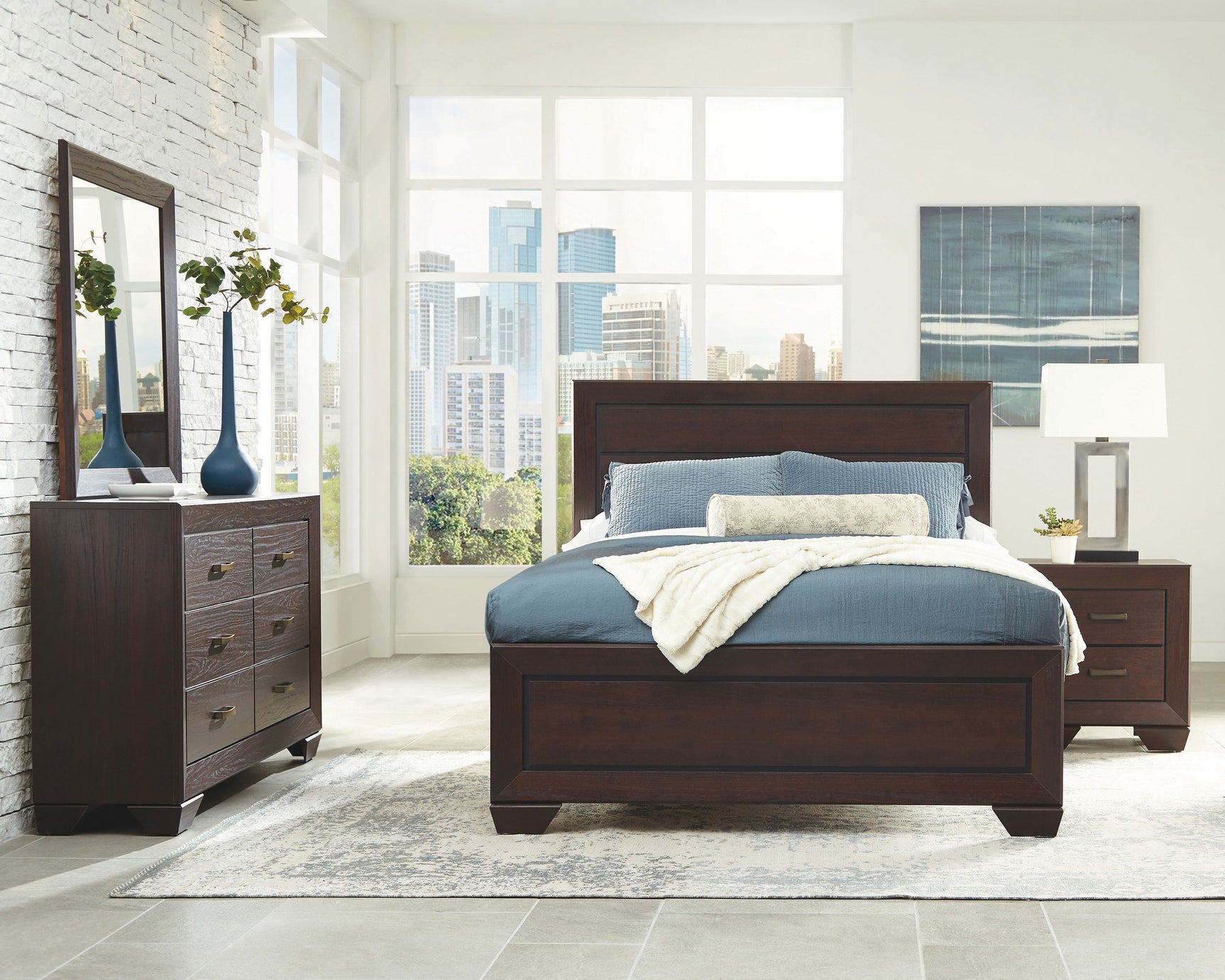 Tampa Furniture Outlet - Coaster - Kauffman 4-piece California King Bedroom Set Dark Cocoa - 204391KW-S4
