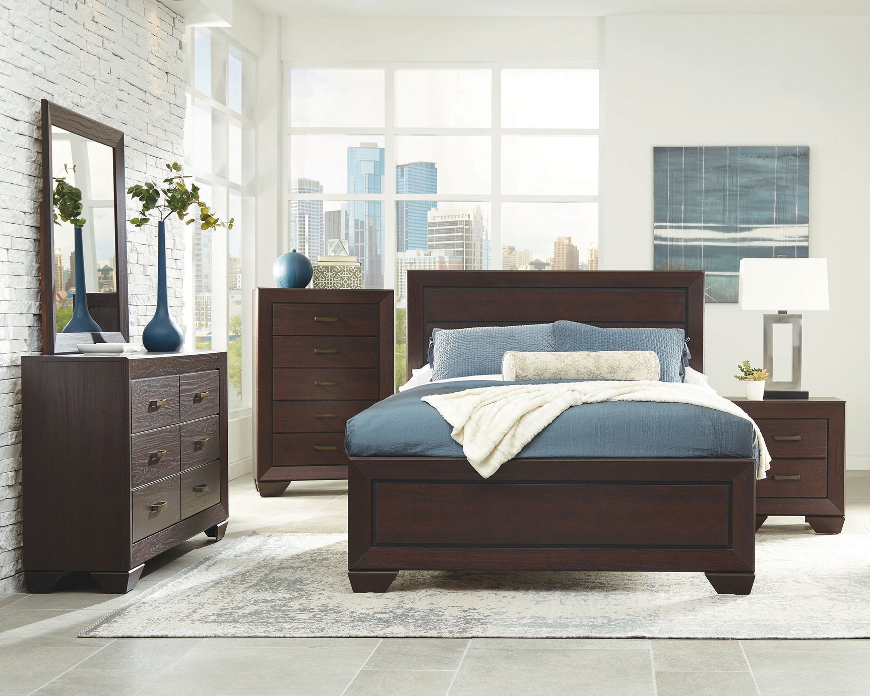 Kauffman Wood California King Panel Bed Dark Cocoa - Tampa Furniture Outlet