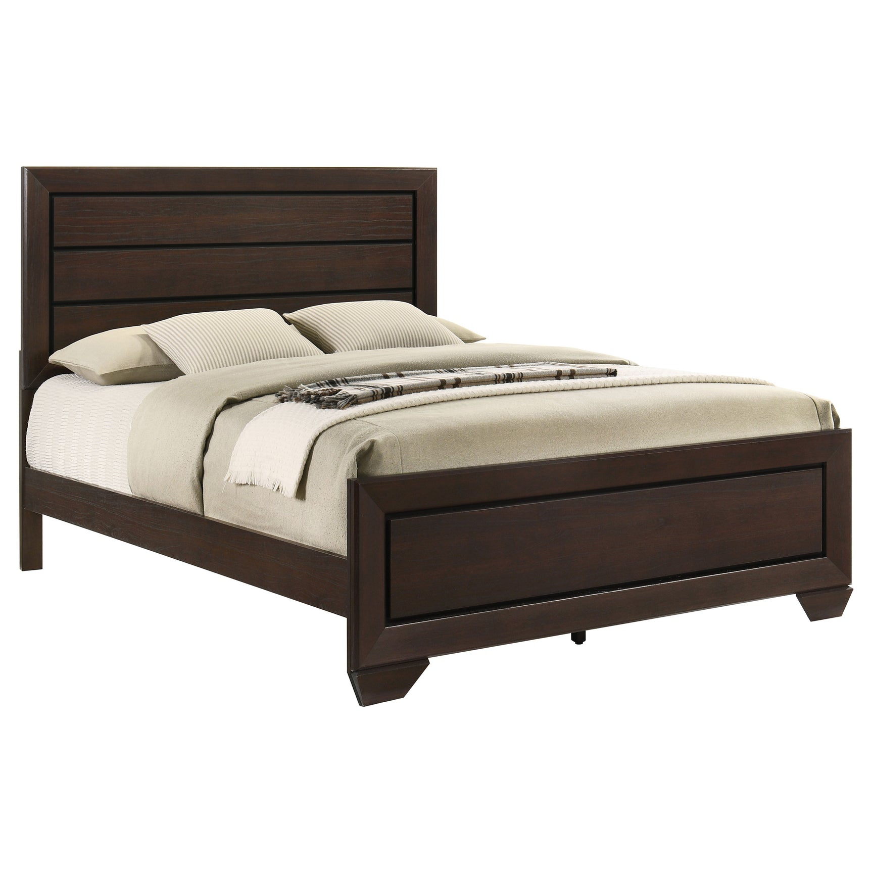 Kauffman Wood Queen Panel Bed Dark Cocoa - Tampa Furniture Outlet