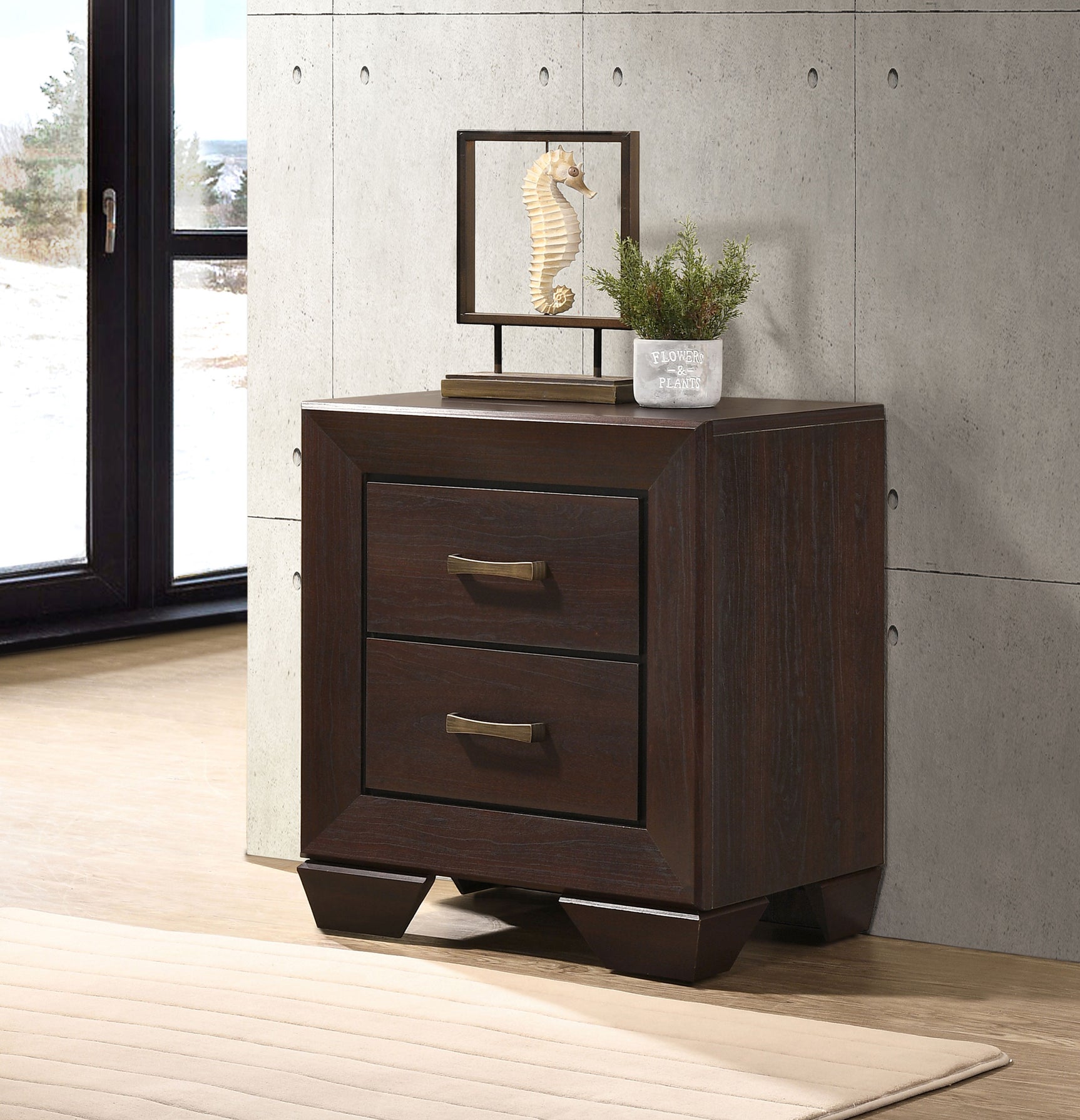 Kauffman 2-drawer Nightstand Dark Cocoa - Tampa Furniture Outlet