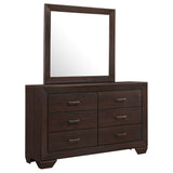 Tampa Furniture Outlet - Coaster - Kauffman 6-drawer Dresser with Mirror Dark Cocoa - 204393M