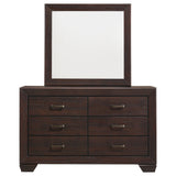 Kauffman 6-drawer Dresser with Mirror Dark Cocoa - Tampa Furniture Outlet