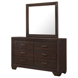 Kauffman 6-drawer Dresser with Mirror Dark Cocoa - Tampa Furniture Outlet