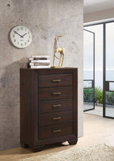 Kauffman 5-drawer Bedroom Chest Dark Cocoa - Tampa Furniture Outlet