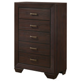 Kauffman 5-drawer Bedroom Chest Dark Cocoa - Tampa Furniture Outlet