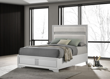 Miranda 54-inch Upholstered Full Panel Bed White - Tampa Furniture Outlet