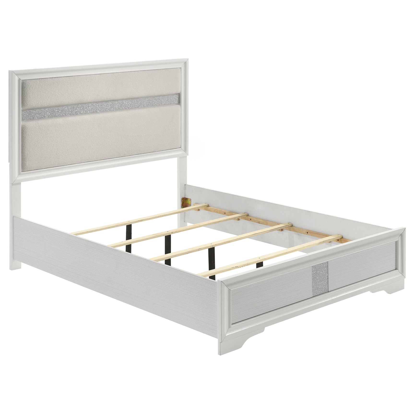 Tampa Furniture Outlet - Coaster - Miranda 54-inch Upholstered Full Panel Bed White - 205110F
