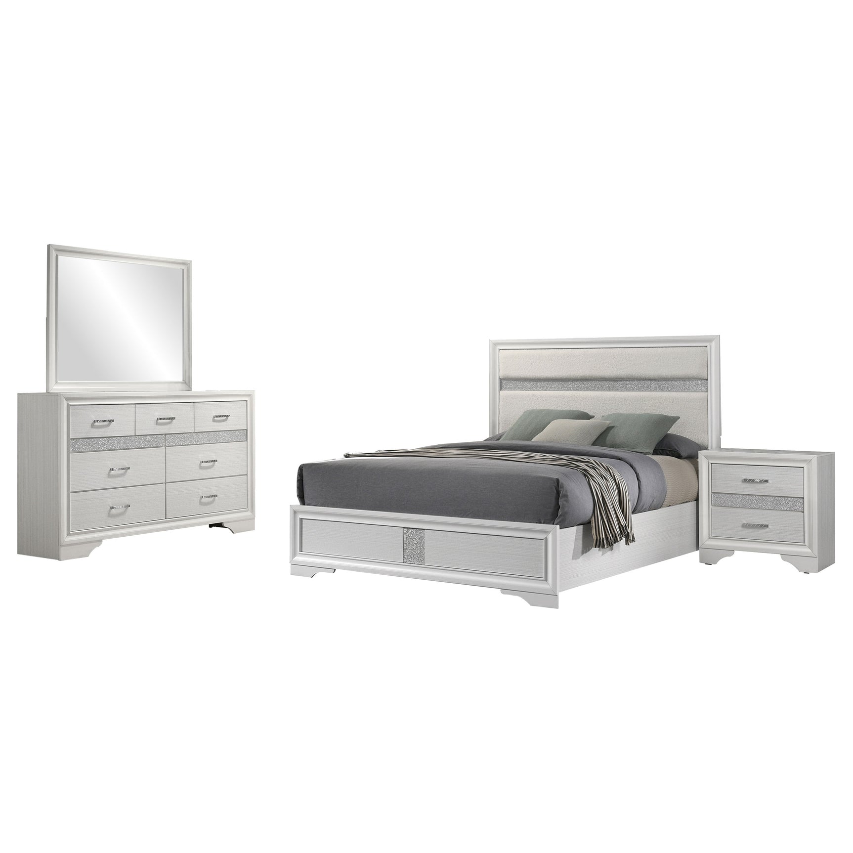 Miranda 4-piece Eastern King Bedroom Set White - Tampa Furniture Outlet
