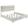 Tampa Furniture Outlet - Coaster - Miranda 54-inch Upholstered Eastern King Panel Bed White - 205110KE