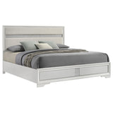 Miranda 54-inch Upholstered Eastern King Panel Bed White - Tampa Furniture Outlet