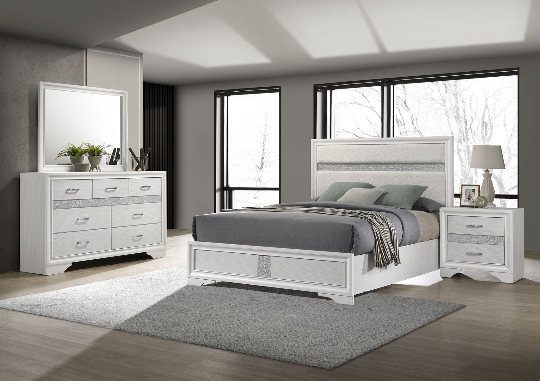 Tampa Furniture Outlet - Coaster - Miranda 4-piece California King Bedroom Set White - 205110KW-S4