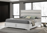 Miranda 54-inch Upholstered California King Panel Bed White - Tampa Furniture Outlet