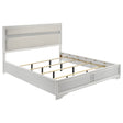 Tampa Furniture Outlet - Coaster - Miranda 54-inch Upholstered California King Panel Bed White - 205110KW