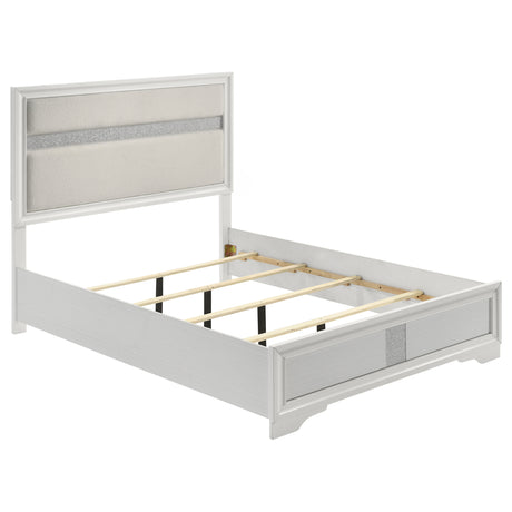 Tampa Furniture Outlet - Coaster - Miranda 54-inch Upholstered Queen Panel Bed White - 205110Q
