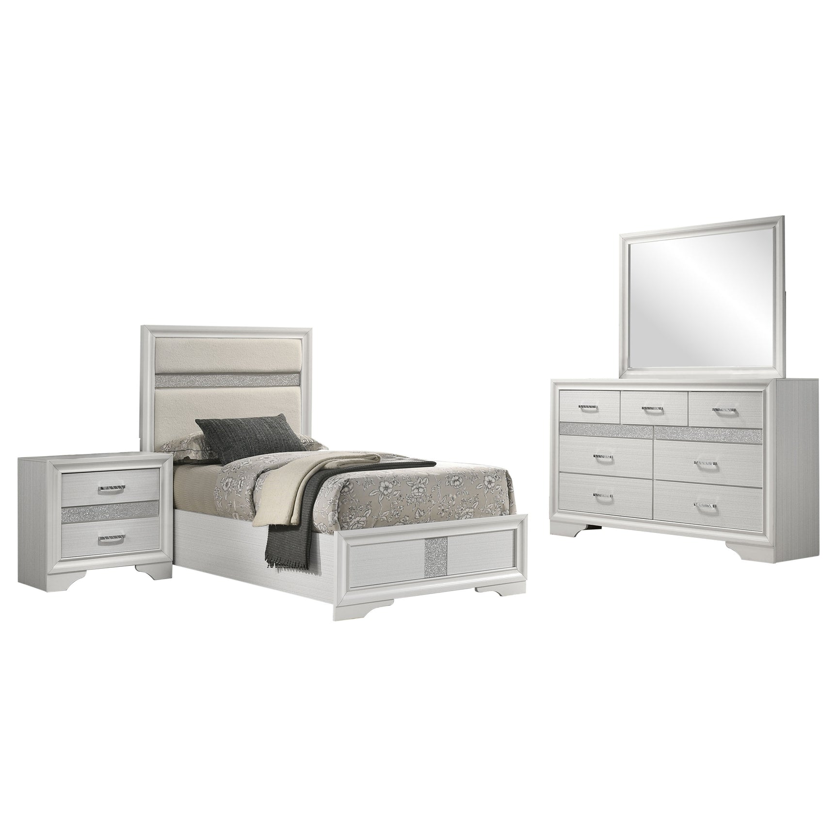 Miranda 4-piece Twin Bedroom Set White - Tampa Furniture Outlet