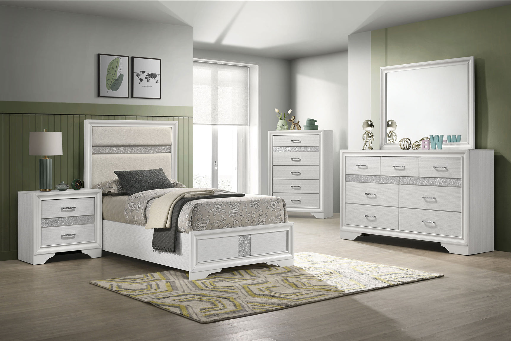 Tampa Furniture Outlet - Coaster - Miranda 5-piece Twin Bedroom Set White - 205110T-S5