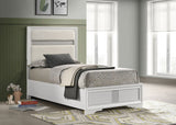 Miranda 54-inch Upholstered Twin Panel Bed White - Tampa Furniture Outlet