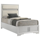 Miranda 54-inch Upholstered Twin Panel Bed White - Tampa Furniture Outlet